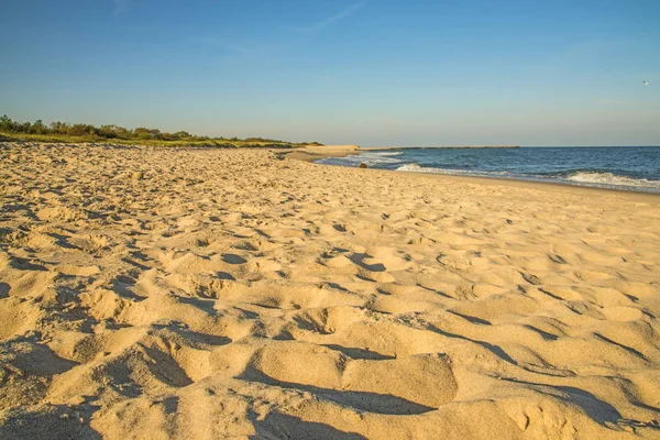 Pláž Ustka, Baltské moře, Polsko — Stock fotografie