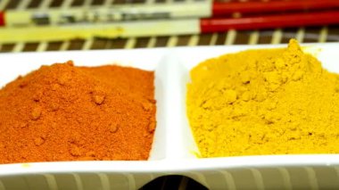 Chili, zerdeçal, zencefil tozu ile kamera sürücüsü