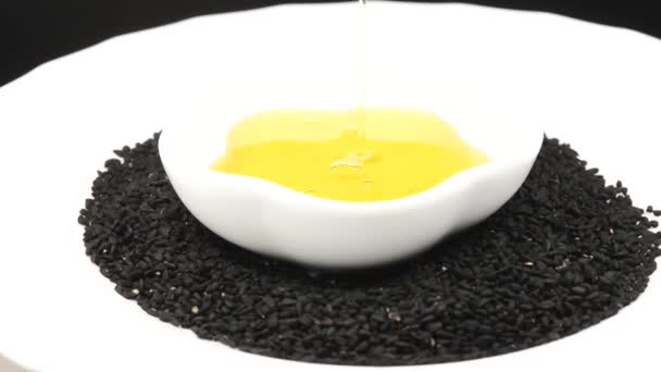 Cumino Nero Con Olio Cumino Nero — Video Stock