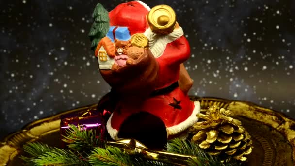 Babbo Natale Sul Tavolo Girevole — Video Stock