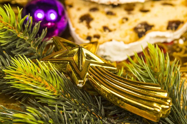Christmas stollen, typical German bakery — Stock Photo, Image