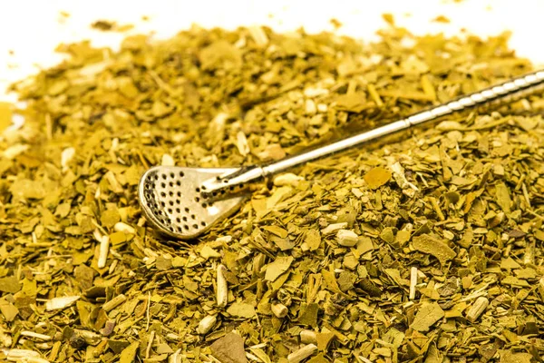 Gedroogde maté thee in een close-up — Stockfoto