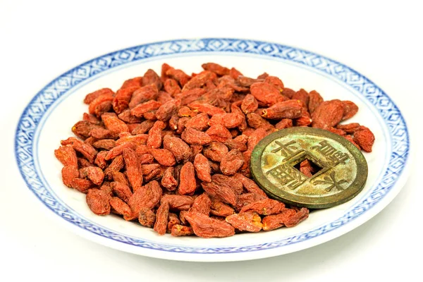 Bayas de Goji, fruta medicinal china — Foto de Stock