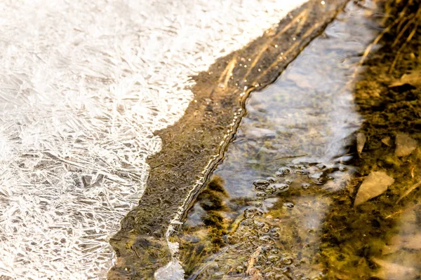 Ice on a creek in winter — Stock Photo, Image