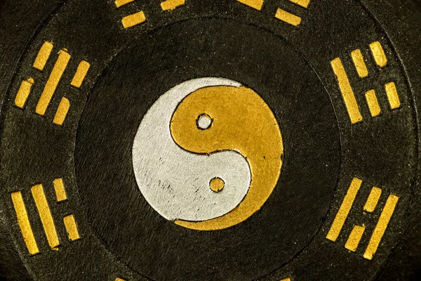 Chinese Taoism symbol with yin and yang sign — 스톡 사진