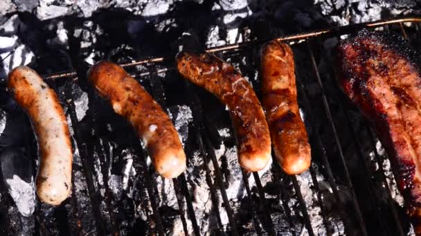 Barbecue Saucisse Allemande Nuernberger — Video