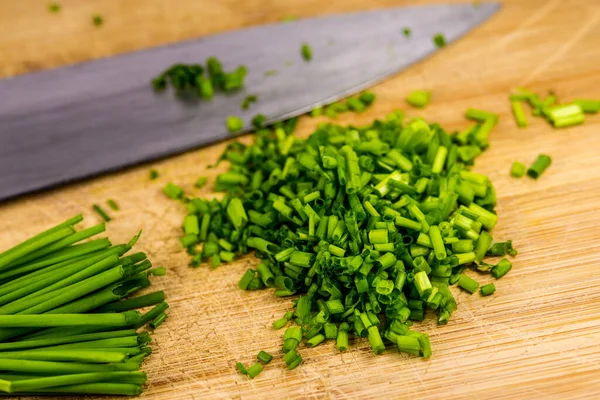 Chive Fesh Cut Leaves Closeup — Stock Photo, Image