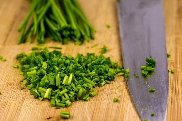 Chive Fesh Cut Leaves Closeup — Stock Photo, Image