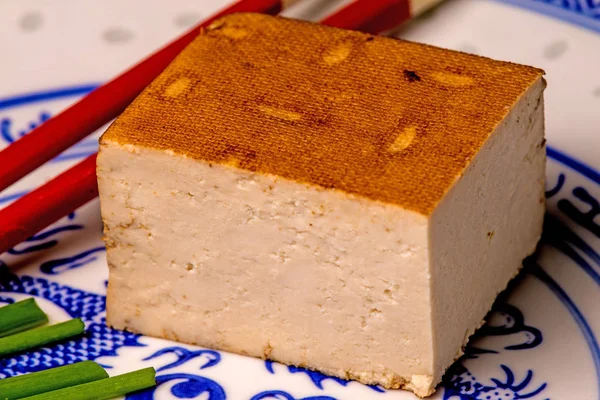 Tofu Closeup Smoked Piece — Stock Photo, Image