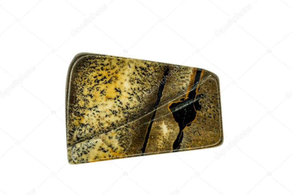picture jasper gemstone cut out on white background