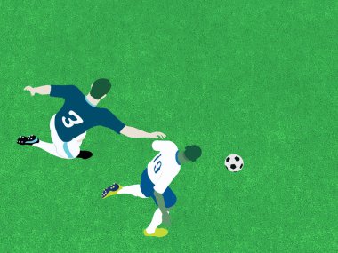 Futbol oyuncu eylem Üstten Görünüm