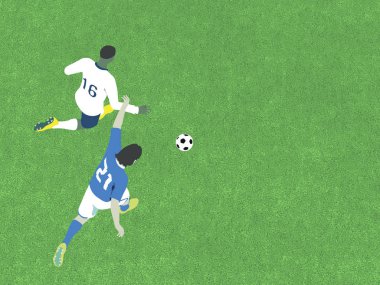 Futbol oyuncu eylem Üstten Görünüm