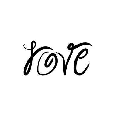 El yazısı vektörünü sevdim. El yazısıyla çizilmiş metin aşkı.