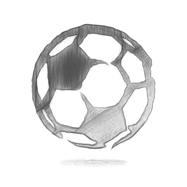 Ícone Bola Futebol Sinal Lápis Abstrato — Fotografia de Stock