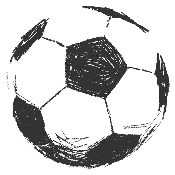 Mínimo Negro Con Pelota Fútbol Lápiz Dibujado Mano Ilustración Vectorial — Vector de stock