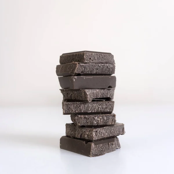 Chocolate Squares Stacked — Stock Photo, Image