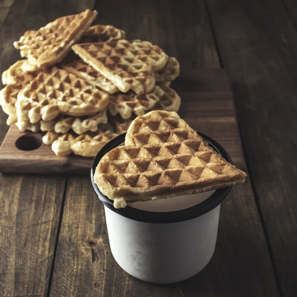 Herzförmige Waffeln — Stockfoto