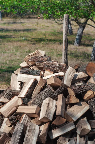Brandhout voor de winter — Stockfoto