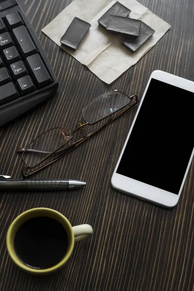 Business desk i närbild — Stockfoto