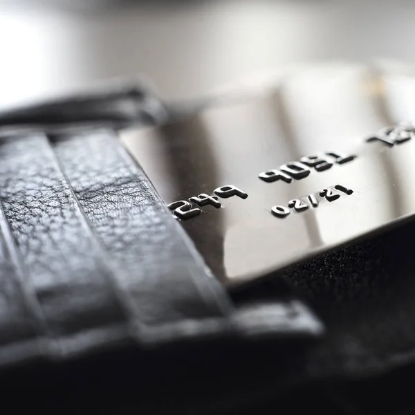 Macro geschoten met credit card. — Stockfoto