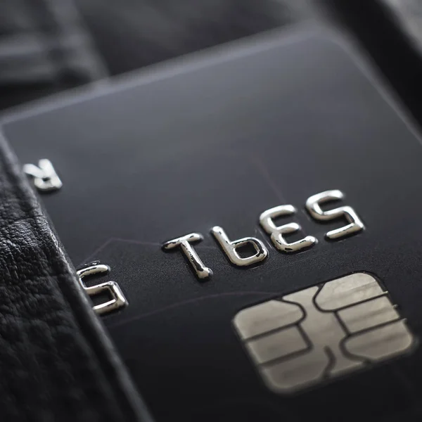 Makro skott med gammalt kreditkort. — Stockfoto