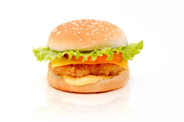 Taze ve lezzetli burger izole