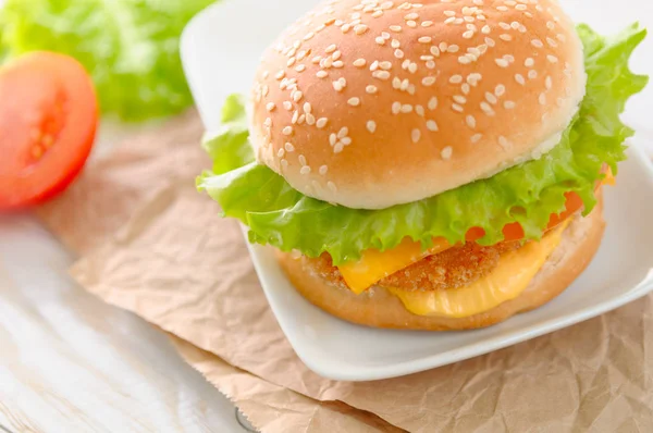 Frische und leckere Burger — Stockfoto