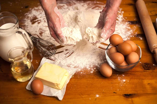 Ingredientes para hornear galletas en casa —  Fotos de Stock