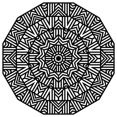 Boyama sayfası. Geometrik mandala. Dekoratif süs. Kabile süsleme