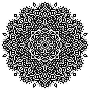 Çiçek mandala. Boyama kitabı sayfası. Fraktal illüstrasyon