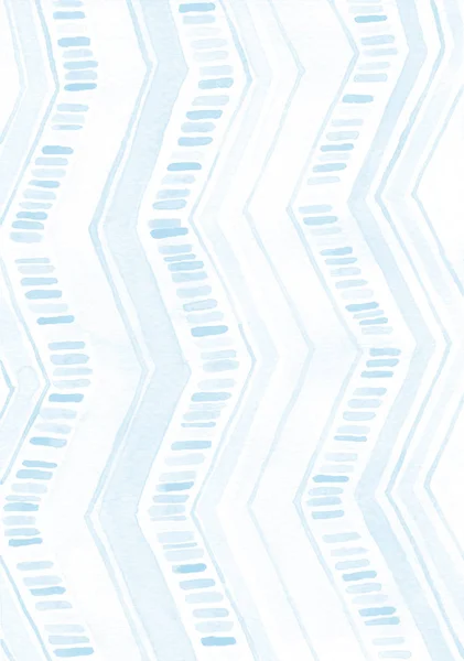 Lichtblauwe waterkleur zigzag achtergrond. Met de hand geschilderde rasterhoorn — Stockfoto