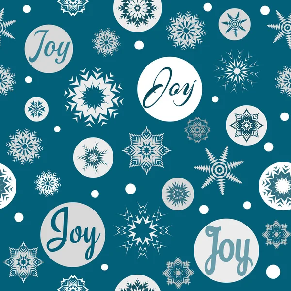 Joy Text Design Illustration Christmas Snow Snowflakes Decoration Blue Background — Stock Photo, Image