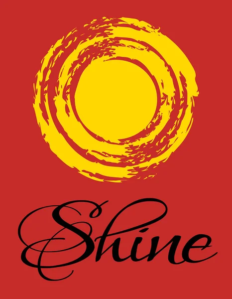 Shine Inspirational Text Design Grunge Sun Decoration Red Background — Stock Photo, Image