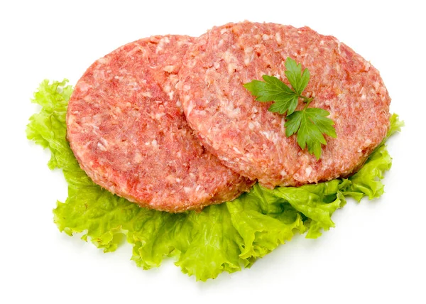 Carne de res cruda y carne de hamburguesa de cerdo — Foto de Stock