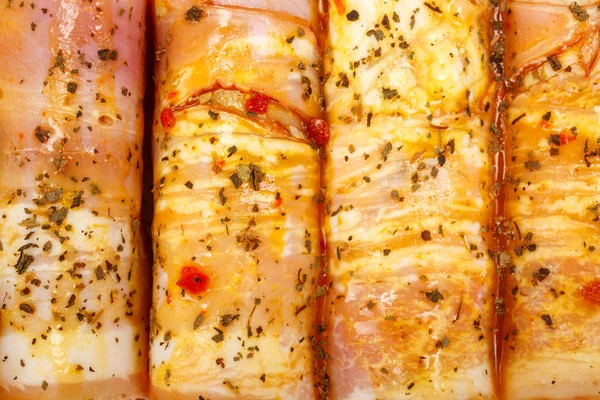 Macro of bacon wrapped chicken breast — Stock Photo, Image