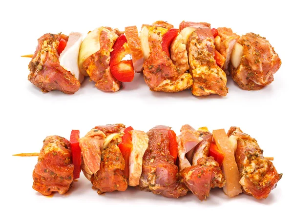 Marinated pork and ham kebab stick — Stock Photo, Image