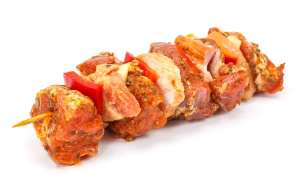Marinované vepřové maso a šunka kebab stick — Stock fotografie