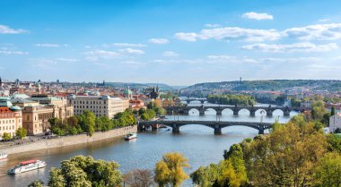 Prag köprüler, hava cityscape, Çek Cumhuriyeti