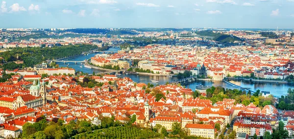 Красные крыши в Праге — стоковое фото
