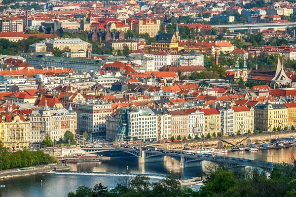 Красные крыши в Праге — стоковое фото