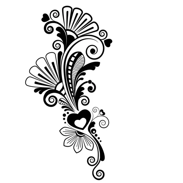Vektor Vintage Floralen Hintergrund Schwarz Weißes Muster — Stockvektor