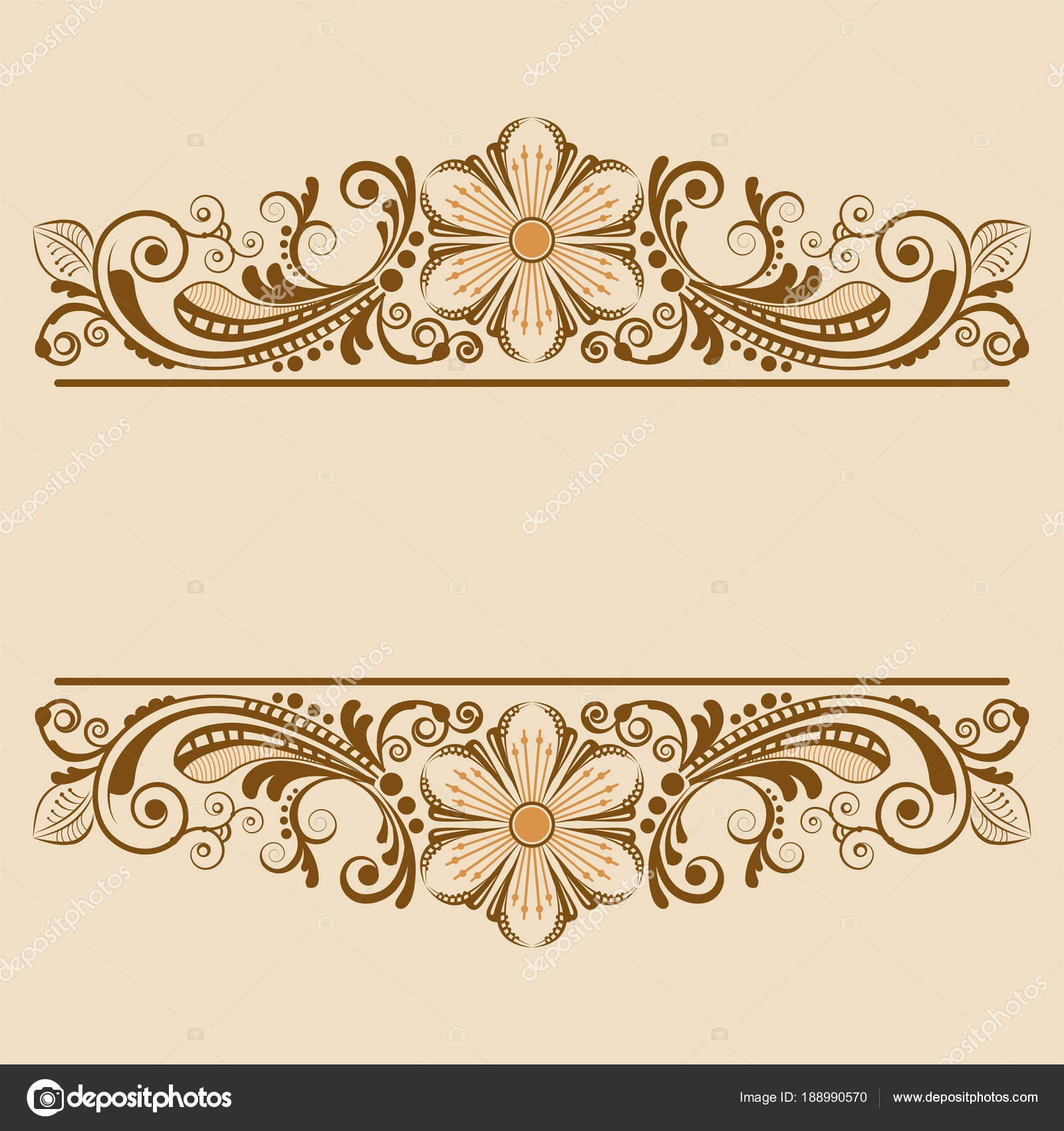 Vector Vintage Floral Background Decorative Flowers Design Stock