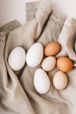 Tavuk yumurtası bir tabloda keten gelmedi.