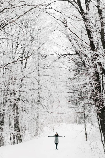 Kışın ormandaki kız