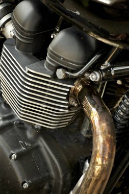 Motosiklet motoru yakın çekim detay