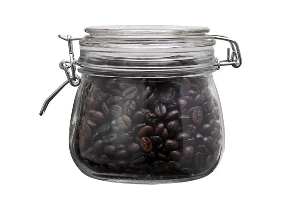 Coffee bean glass bottle. — Stock Photo, Image