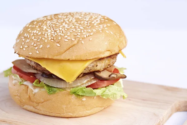 Domuz eti ile Burger — Stok fotoğraf