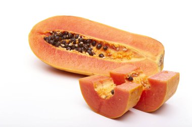 Taze olgun sulu papaya dilim 