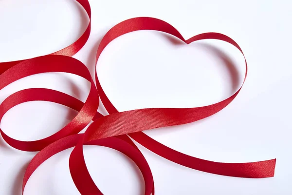 Red heart ribbon Stock Image