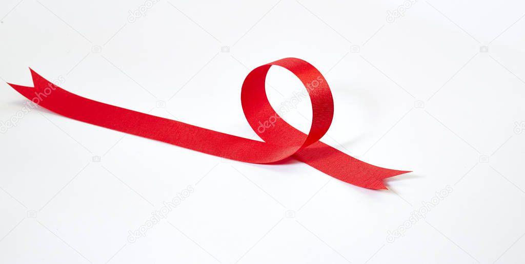 Christmas Red ribbon isolated 